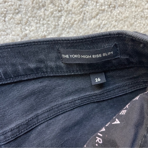 Denim Forum The Yoko High Rise Slim Skinny Button Fly Jeans Black - Picture 8 of 9